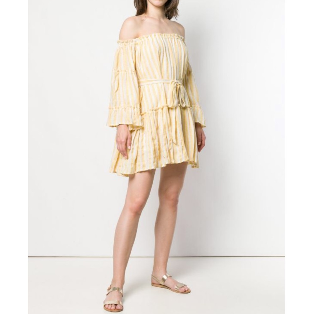 Sundress Yellow Striped Sylvia Dress Cover-Up